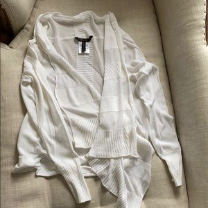 BCBG White Cardigan Sweater